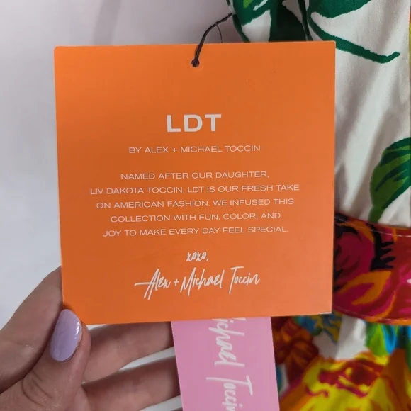 LDT Lillian Floral Cotton Poplin Belted Midi Dress New With Tags - Size 6 - Picture 9 of 9